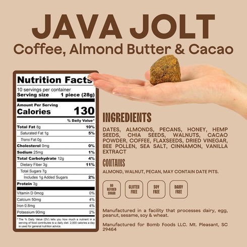 The Bomb Co. Blender Bomb, Java Jolt, Superfood Smoothie Mix With Coffee & Amino Acids for Energy Support, High Fiber 10 Servings...