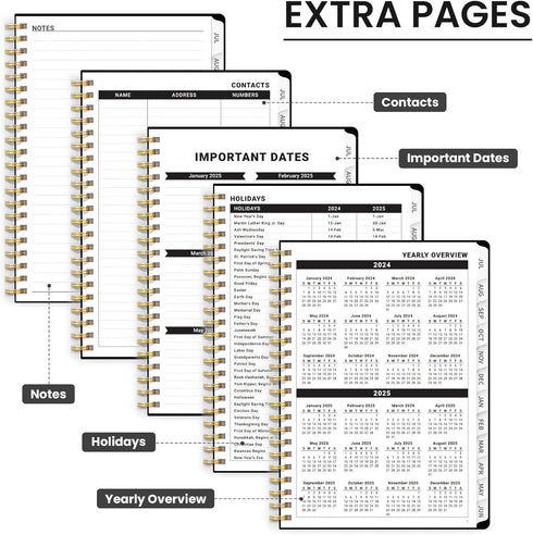 Academic Planner 2024-2025, Monthly and Weekly Calendar Planner (July 2024 - June 2025), Hardcover Teacher School Student Planner with Tabs, Ideal...