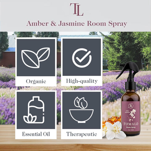 Room Spray - Sophisticated, All-Natural Home Fragrance, Pure Essential Oil Air Freshener & Odor Eliminator, Soothing and Refreshing Scent, Amber &...