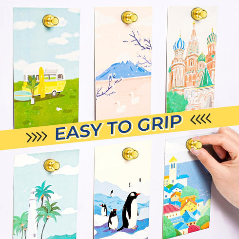 VNDUEEY 20 Pcs Refrigerator Magnets, Gold Metal Push Pin Magnets, Small Strong Magnets for Whiteboard, Fridge Magnets, Office Magnets, Classroom M...