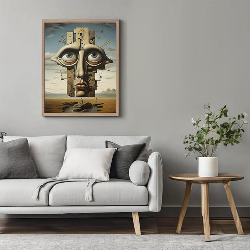 Posterizer 1 pcs-futuristic robotic steampunk head building-Abstract & Modern Art-Fantasy & Fiction Art-Gift for Art Lovers-Decor for Home & Offic...