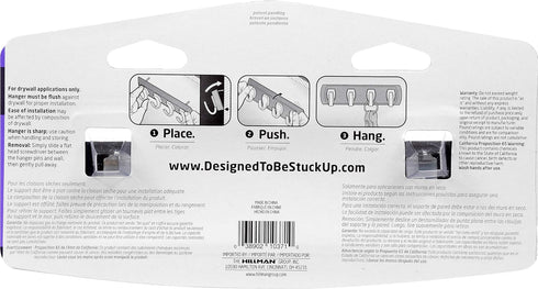 HIGH & MIGHTY 515306 Key Rail Organizer Hook Rail, Easy Tool-Free Dry Wall Installation, Holds up to 5lbs, Small, Black & Silver...