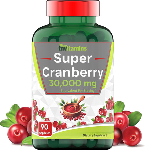Cranberry Pills for Women & Men (30,000 MG - 90 Capsules) | Supports Urinary Tract Health* | Cranberry Concentrate Supplement | Bladder & Kidney S...