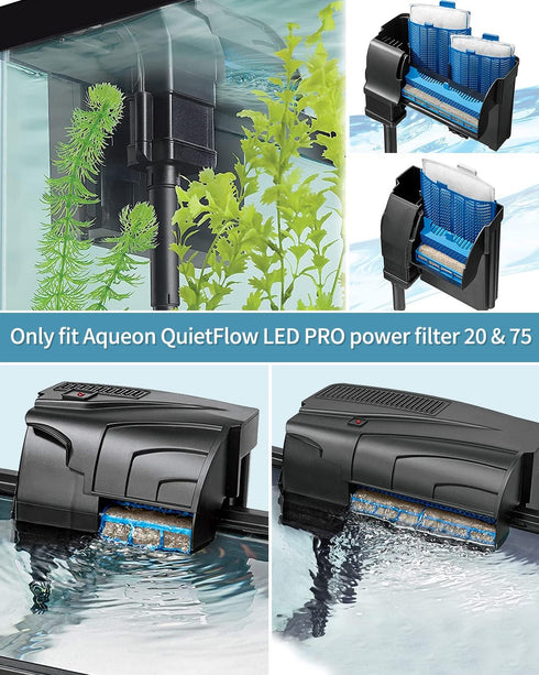 Pawfly 6 Count Ammonia Reducer Filter Pads for Aqueon, Replacement Filter Cartridges for Aqueon QuietFlow LED PRO Aquarium Power Filter Model 20 a...