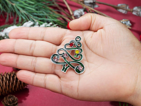 2021 Christmas Gifts Brooch, Rhinestone Crystal Christmas Brooch Pins for Xmas Holiday Party Celebration...