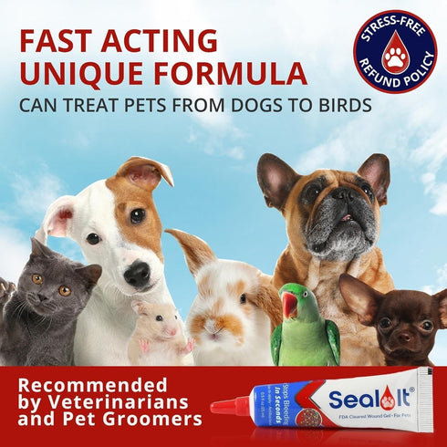 Seal It® Wound Gel for Pets | US-Made Dog Wound Care Gel to Stop Bleeding in Seconds & Seals Open Minor Wounds, Cuts & Scrapes from Canine Paw Wou...