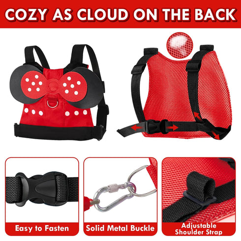 Lehoo Castle Toddler Leash for 1-5 Years, Baby Safety Harness for Girls with Anti-Lost Key Lock & Adjustable Strap, 3-in-1 Wrist Leash and Kids Ba...