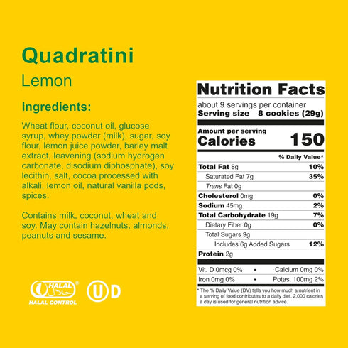 Loacker Quadratini Premium Lemon Wafer Cookies, 250g/8.82oz (37735)...