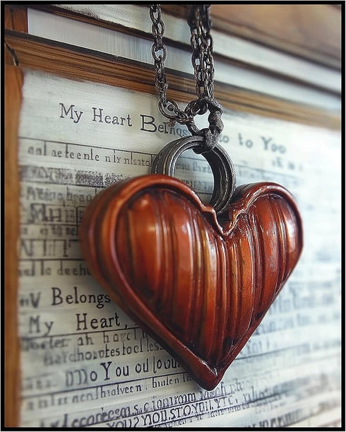 Posterizer 1 pcs-cute heart locket necklace-Valentine's day inspired art-Romantic Art-Holiday Poster Collection-Gift for Couples boyfriend girlfri...