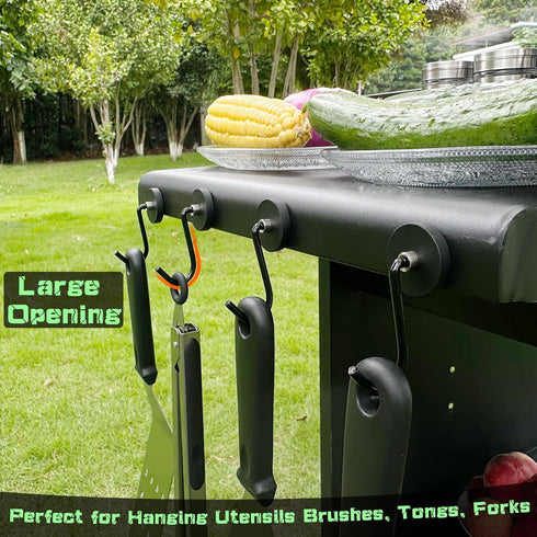 Smoker Grill Hooks 4 Pack Heavy Duty,Non-Slip Magnetic Grill Hooks for Grill Utensils,Strong Magnetic Hooks for Traeger Blackstone Pit Boss Camp C...