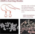 200 PCS/100 Pairs Rose Gold Tone Earring Hooks 925 Sterling Silver Plated Hypoallergenic Ear Wires Fish Hooks with 100 PCS Silicone Earring Backs ...