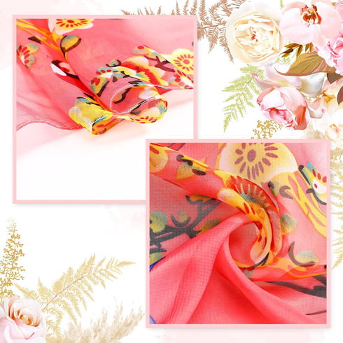 Sureio 6 Pcs Scarves for Women Lightweight Summer Floral Print Pattern Scarf for Women Dressy Long Thin Scarf Shawl(Elegant Style)...