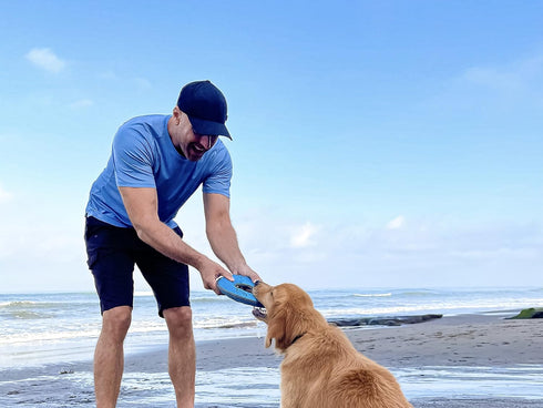 SuperChewy Tough Floating Dog Water Toy Strong Natural Rubber | Great Dog Fetch Toy | Pool Swimming Toy for Puppy| Durable Training Toy for Non-Ag...