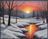 Posterizer 1 pcs-snowy winter sunrise nature scene-Landscape & Nature Art-GIft for Men Women Teens-Living Room Bedroom Decor- unframed wall art...