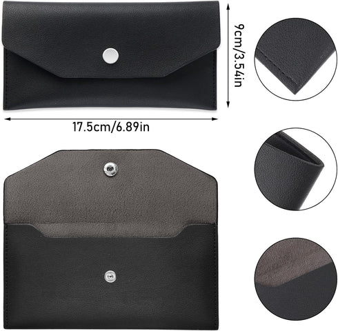 Black Cash Envelope Wallet Leather Money Wallet Organizer for Cash Reusable Money Bag Pouch Budget Binder Waterproof Slim Budget Envelope for Mone...