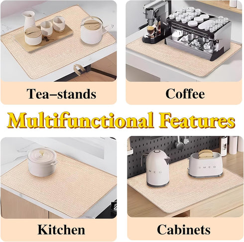 2 Pack XXL Large Microfiber Dish Drying Mat,24*17 inch Absorbent Dish Drainer Kitchen Counter,Dish Drying Pad for Countertops,Sinks,Draining Racks...