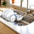 SIMPLE HOUSEWARE Large Over Sink Counter Top Stainless Steel Dish Drainer Drying Rack with Utensil Holder, Chrome...