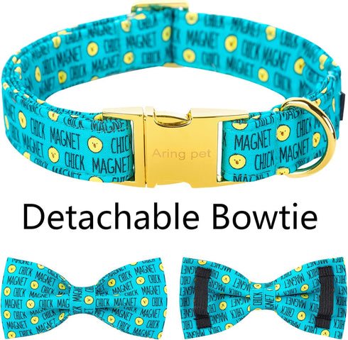 ARING PET Easter Dog Collar-Adorable Chick Dog Collar with Bow, Adjustable Bowtie Dog Collar Pet Collars with Metal Buckle...