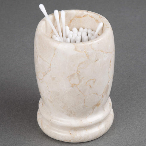 Creative Home Natural Java Marble Toothbrush Tumbler 3.3" x 4.5" | Solid Carved Stone Cup for Bathroom Sink, Vanity, Makeup Brushes, Razors | Eleg...