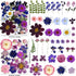 150PCS Purple Dried Pressed Flowers with Butterfly Stickers - YouthBro Real Nature Flowers Set for Resin DIY Jewelry Candle Soap Vase Making Nail ...