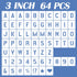 Letter Stencils Numbers for Painting Reusable: 3 Inch Small Plastic Spray Paint Lettering Alphabet Templates for Wood, Wall 64pcs...