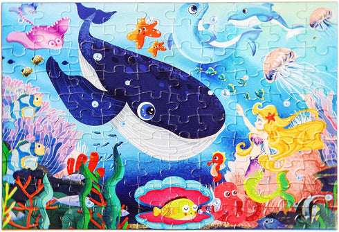 100 Piece Jigsaw Puzzles for Kids Age 4-8, Ocean Floor Puzzles for Toddler Children Boys and Girls Age 5 6 7 Educational Learning Toys Preschool B...
