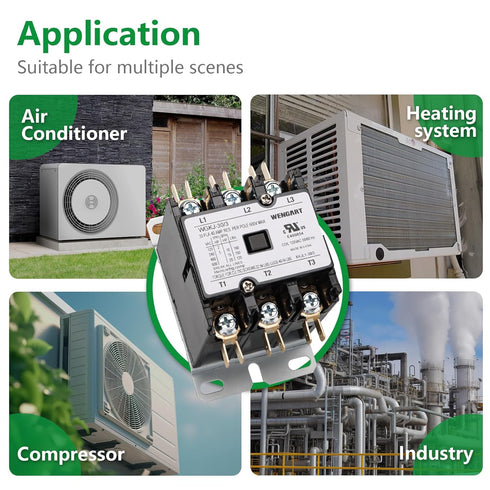 HVAC Contactor,120VAC Control compressor and Fan Motor,Safe and Reliable,Efficient and Energy-saving,Long Service Life (3Pole_30Amp)...