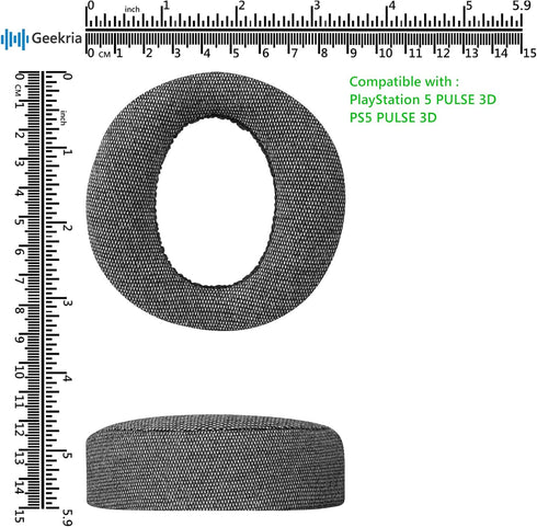 Geekria Comfort Linen Replacement Ear Pads for Sony Playstation 5 Pulse 3D, PS5 Pulse 3D Wireless Headphones Ear Cushions, Headset Earpads, Ear Cu...