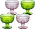 Vintage Flower Embossed Glass Footed Dessert Bowl Ice Cream Bowl Trifle Bowl Salad Bowl Candy Cake Bowl for Home Party Wedding 9oz-Pink...