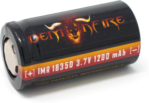 IMR 18350 Flat Top 1200mAh 3.7V High Drain LiMn Demonfire Rechargeable Battery (2 Pieces)...