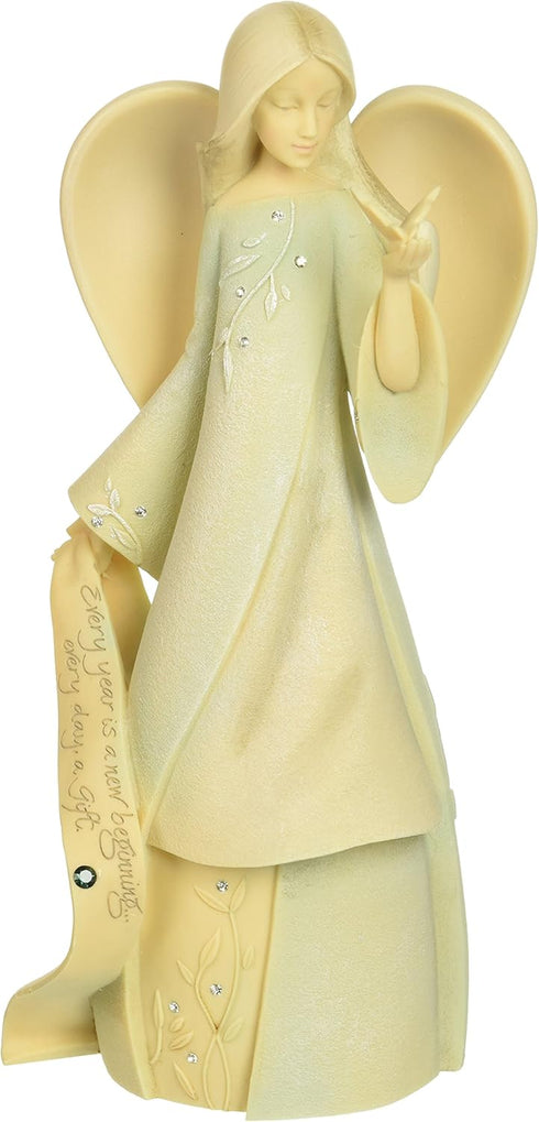 Foundations May Monthly Angel Stone Resin Figurine, 7.5”...