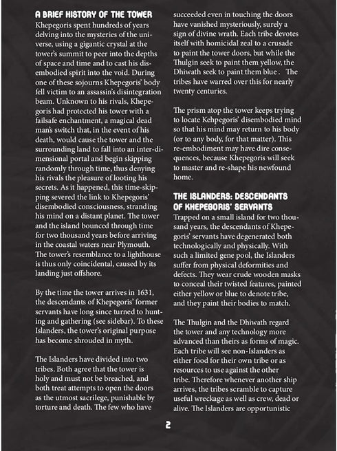 The Obsidian Anti-Pharos - RPG Booklet, 24 Page Black & White A5-Sized Booklet, Occult Mystery Set in 1631, Lamentations Of The Flame Princess Rol...