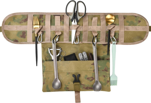 Grippi Hanging Camping Utensil - Tableware Storage Organizer - Compact Waterproof Bag for Outdoor Cooking Enthusiasts - Camp Kitchen Equipment - C...