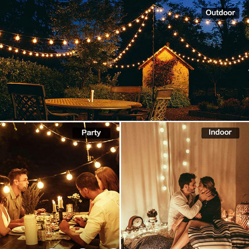 G40 Replacement Bulbs, 25 Pack Clear Globe G40 Led Bulbs for Outdoor String Lights, G40 Bulbs E12 Candelabra Base fit Patio Porch Party Cafe Bistr...