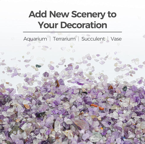 T4U Tumbled Chips Stones Crushed Crystal Quartz 1 LB, Irregular Shaped Gravels Pebbles Healing Stones, DIY Smoothed Rock for Potted Plant,Resin Ar...