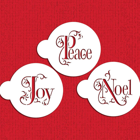 Joy, Noel and Peace Cookie Set by Designer Stencils...