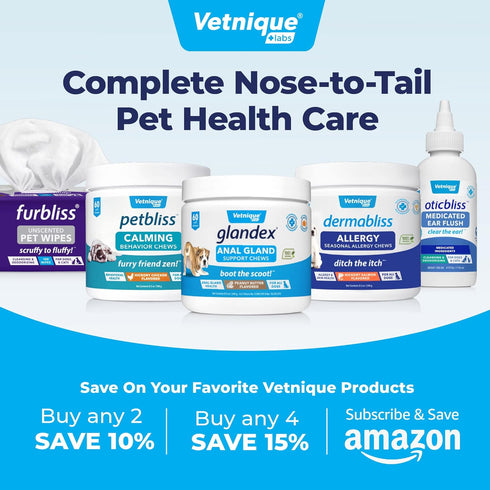 Vetnique Activebliss Dog Multivitamin - Daily Treat with Glucosamine, Omega 3, Digestive Enzymes & Probiotics for Joint, Digestive, & Immune Suppo...