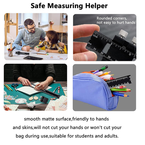 Precision Pocket Woodworking Ruler 8 inch Marking Measuring Ruler Professional Woodworking Tools Ruler Metal Construction Ruler Inch and Metric Ru...