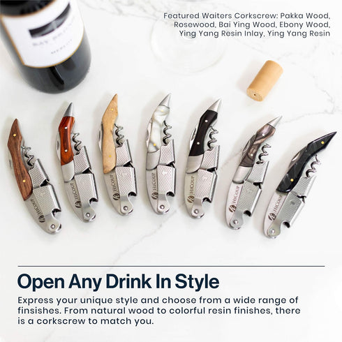 Hicoup Wine Opener - Professional Corkscrews for Wine Bottles w/Foil Cutter and Cap Remover - Manual Wine Key for Servers, Waiters, Bartenders and...
