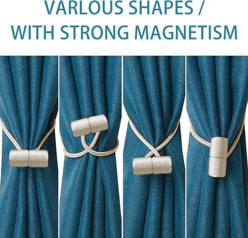 Curtain Tiebacks Clips VS Strong Magnetic Tie Band Home Office Decorative Drapes Weave Holdbacks Holders European for Blackout Sheer Window Treatm...