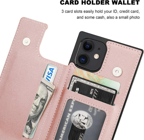 Bocasal Crossbody Wallet Case for iPhone 12 Mini Credit Card Holder PU Leather Kickstand Shockproof Detachable Cross Body Strap Lanyard Magnetic C...