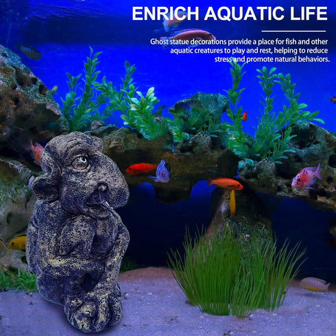Gothic Resin Statue - Fish Tank Decoration, 5-Inch Height - Spooky Gothic Ornament for Aquariums - Unique Gothic Home Decor...