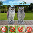 2 Pack Fake Owl Decoys to Scare Birds Away from Gardens and Rooftops, Great Horned Owl Bird Deterrents, Nature Scarecrow Plastic Owls Pest Repelle...