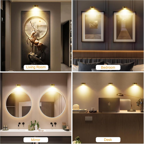 3Pcs Battery Operated Picture Light, Magnetic Led Painting Light with Remote Dimmable and Timer, 3 Lighting Modes Art Display Light for Picture Fr...