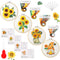 4 Set Embroidery Kit for Beginners Sunflower Adults Cross Cloth DIY Needlepoint Kit with Floral Gnome Stamped Patterns, Instructions, Embroidery H...