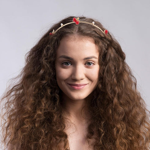 Beaupretty 2 Pieces Thin Satin Headbands Cherry Strawberry Headbands Cute Hair Hoops Fruit Headbands Hair Accessories for Girls Women...