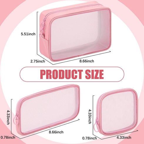 Weewooday 4 Pcs Mesh Makeup Bag Mesh Cosmetic Bag Travel Toiletry Bag Pouch with Zipper Mini Portable Makeup Cosmetic Travel Toiletry Purse Bag fo...