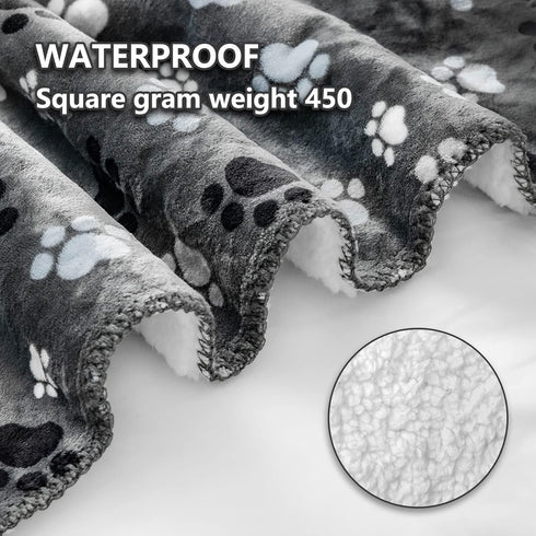 Waterproof Pet Blanket Dog Blankets, Pattern Printing Super Soft Warm Fluffy Facecloth Sofa Car Bed Protector, Urine Proof Washable Pet Blanket fo...