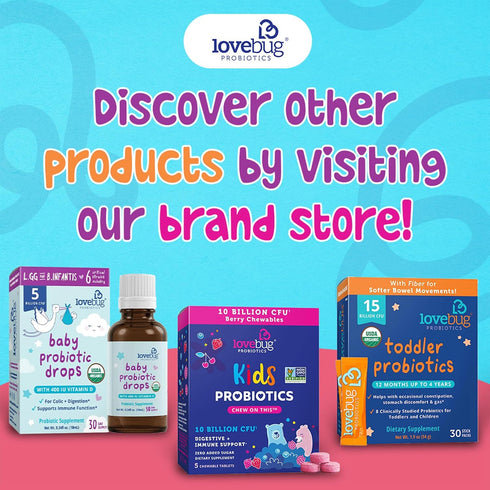 Lovebug Award Winning USDA Organic Probiotic Gummies for Kids | Soil-Based Probiotic | Vegan | Ages 3+ | Natural Fruit Strawberry Flavor | 30 Gumm...