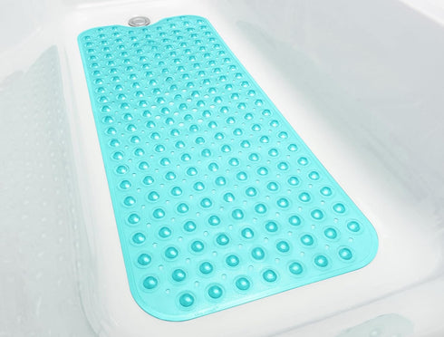 Extra-Long Non-Slip Bathtub & Shower Mat 39”x16” (Smooth/Non-Textured Tubs Only) Safe, Clean, Machine-Washable, Superior Grip&Drainage, Vinyl, Tra...